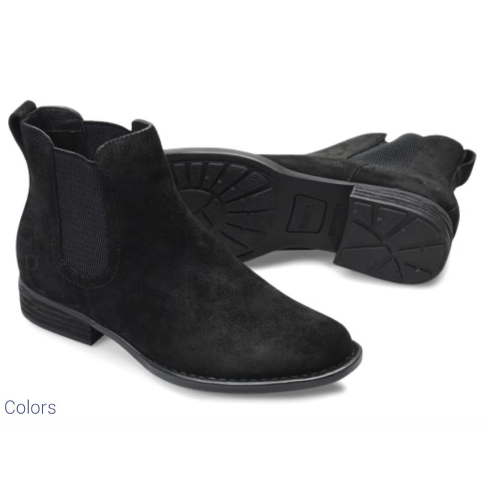 Born Womens Casco Black Suede Ankle Boot Size 8.5
